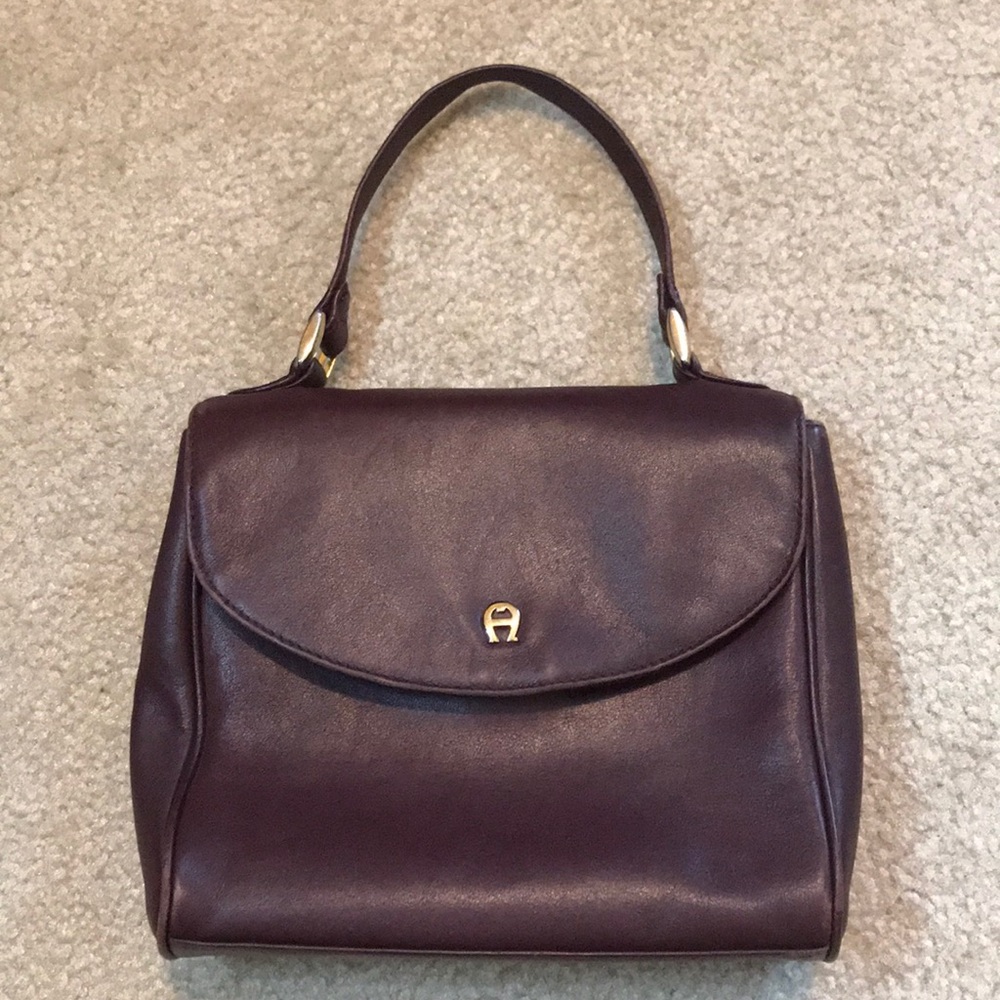 ETIENNE AIGNER Genuine Leather Vintage Handbag GUC